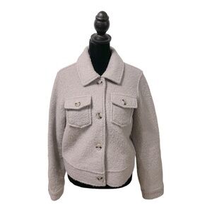 Junior's Coffee Shop Faux Wool Trucker Jacket size S